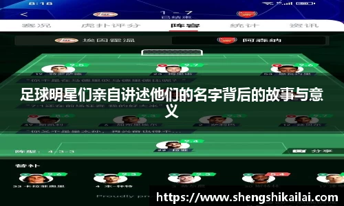 足球明星们亲自讲述他们的名字背后的故事与意义